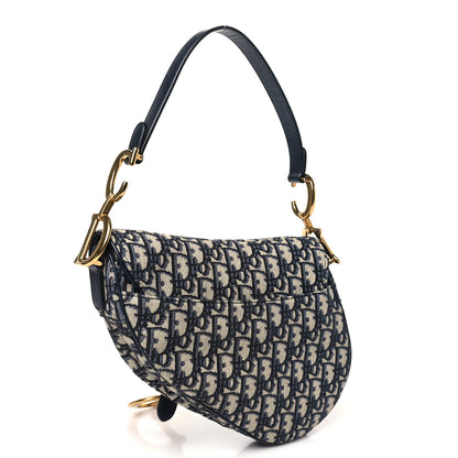 Christian Dior Oblique Saddle Bag Blue 3 of 12