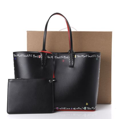 Christian Louboutin Calfskin Beautiful Red East West Cabata Tote Black Multicolor 11 of 11