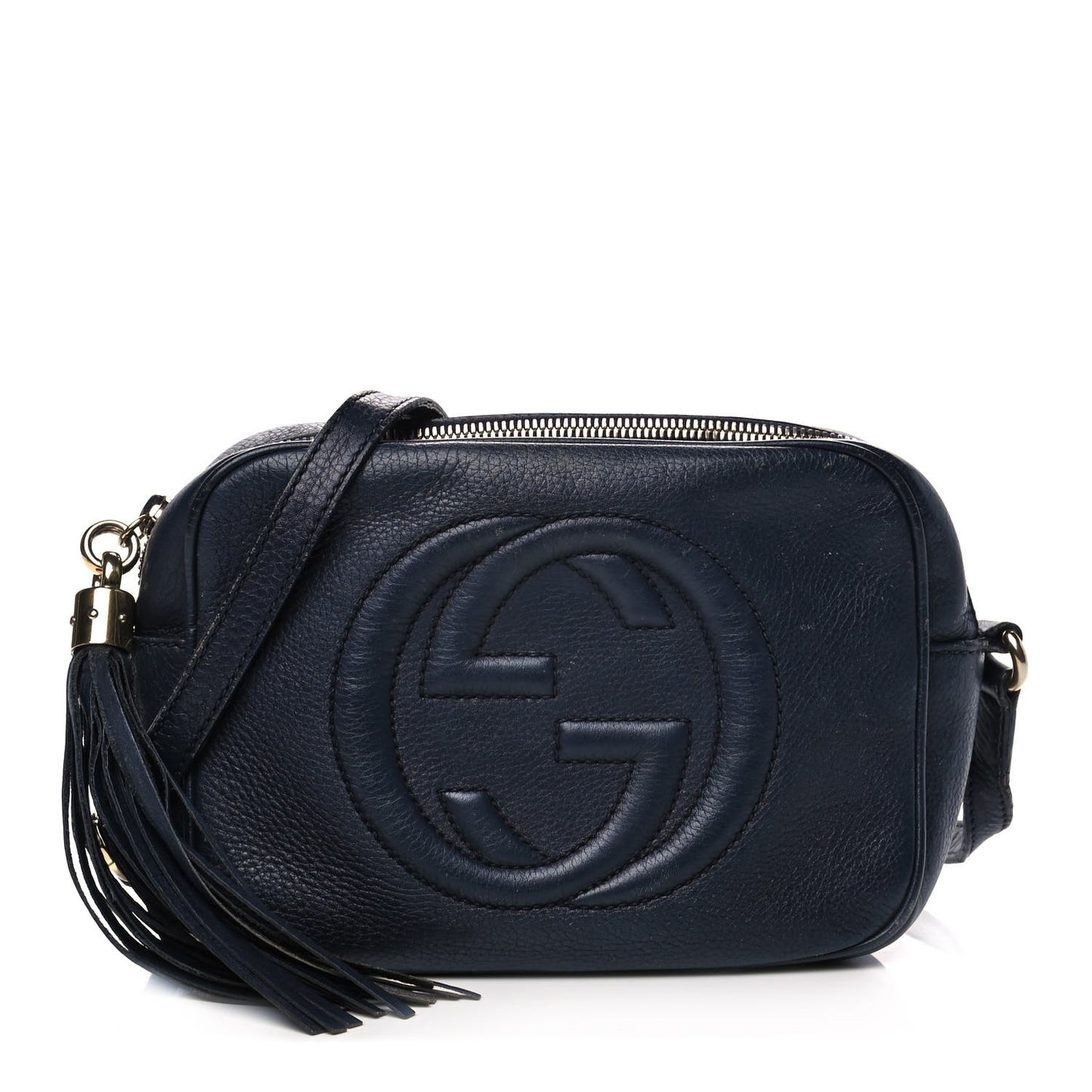 Pebbled Calfskin Small Soho Disco Bag Blue