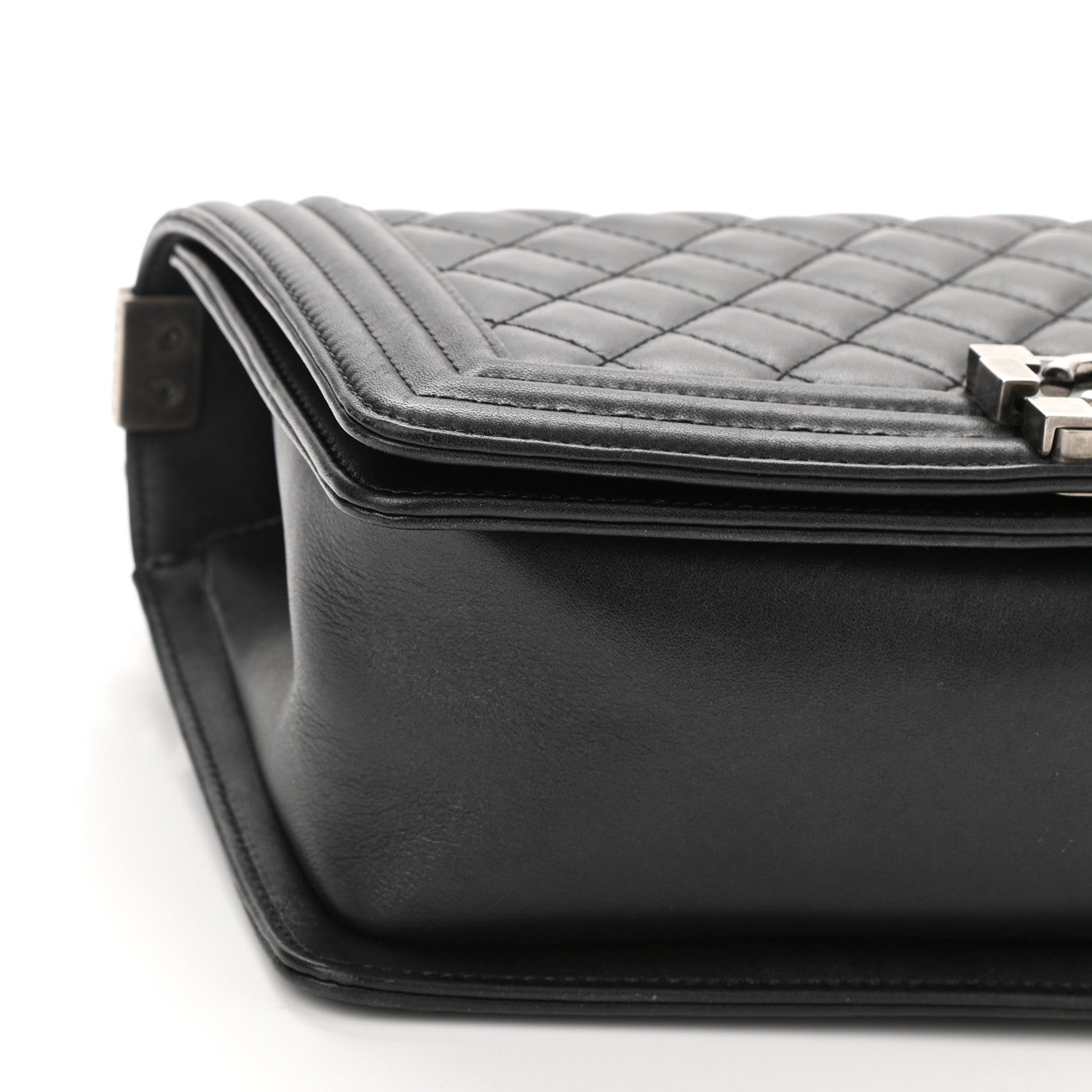 Chanel Metallic Calfskin Quilted Medium Boy Flap Black 7 of 8