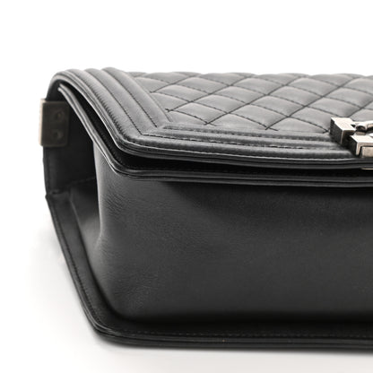 Chanel Metallic Calfskin Quilted Medium Boy Flap Black 7 of 8