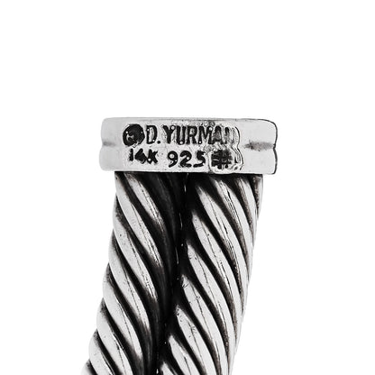 David Yurman Sterling Silver 14K Yellow Gold 10mm Double X Cable Bracelet 3 of 3