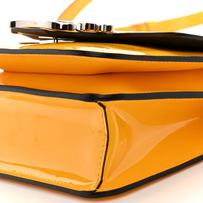 Fendi Vitello Vernice Mou Karligraphy Crossbody Bag Giallo 10 of 12
