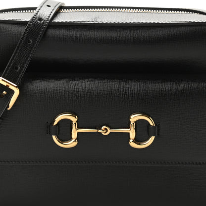 Gucci Textured Calfskin Small Horsebit 1955 Shoulder Bag Black 9 of 11