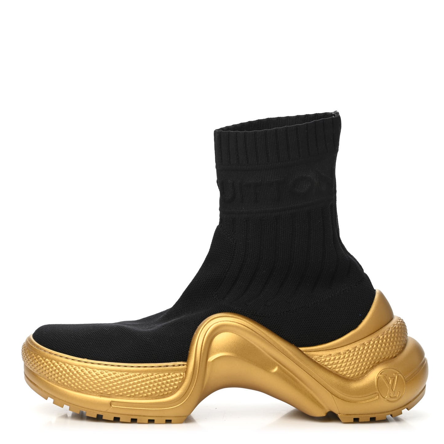 Stretch Textile Monogram LV Archlight Sneaker Boots 37 Black Gold