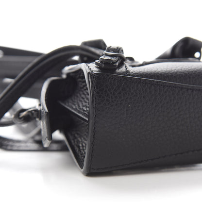 Balenciaga Grained Calfskin Neo Classic Black Hardware Super Nano City Crossbody Black 7 of 8