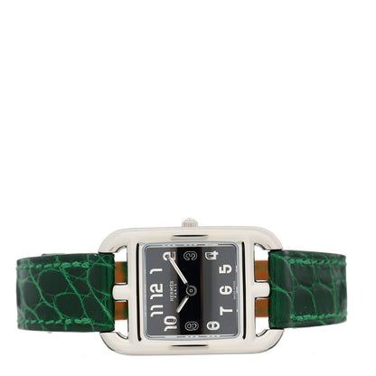 Hermes Stainless Steel Alligator 23mm Cape Cod Quartz Watch Vert Moyen 2 of 5