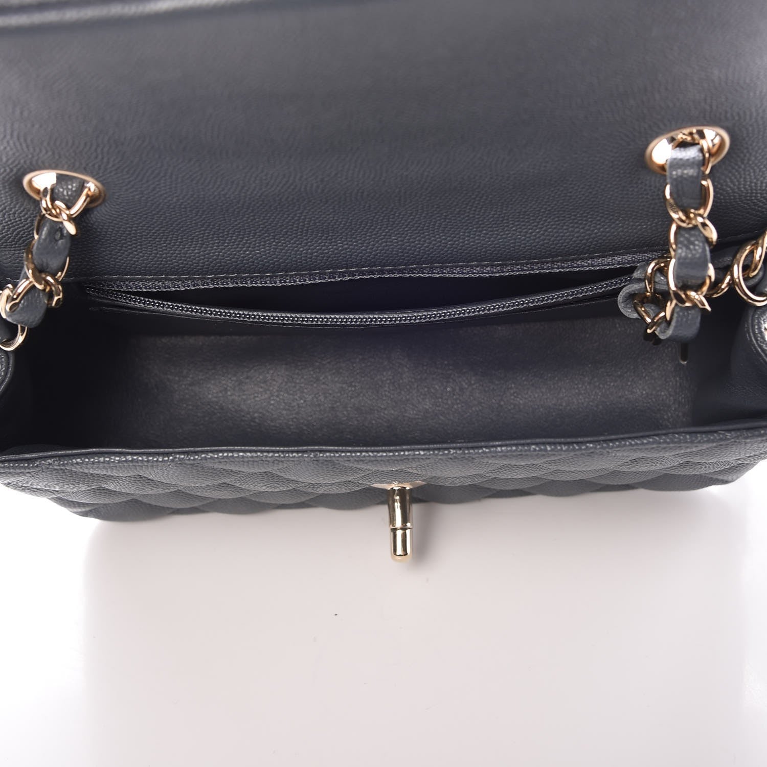 Chanel Caviar Quilted Mini Rectangular Flap Dark Grey 5 of 8