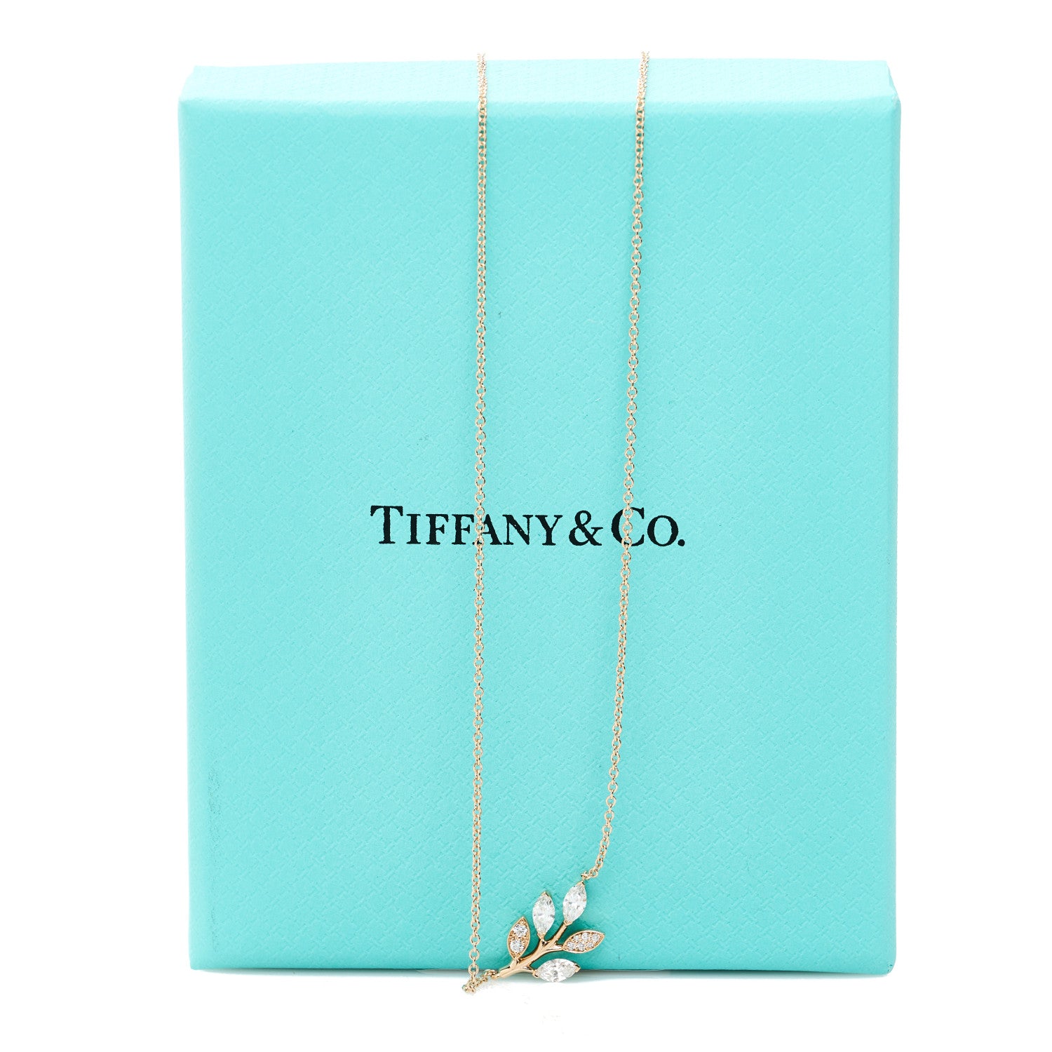 Tiffany 18K Rose Gold Diamond Victoria Vine Pendant Necklace 6 of 6