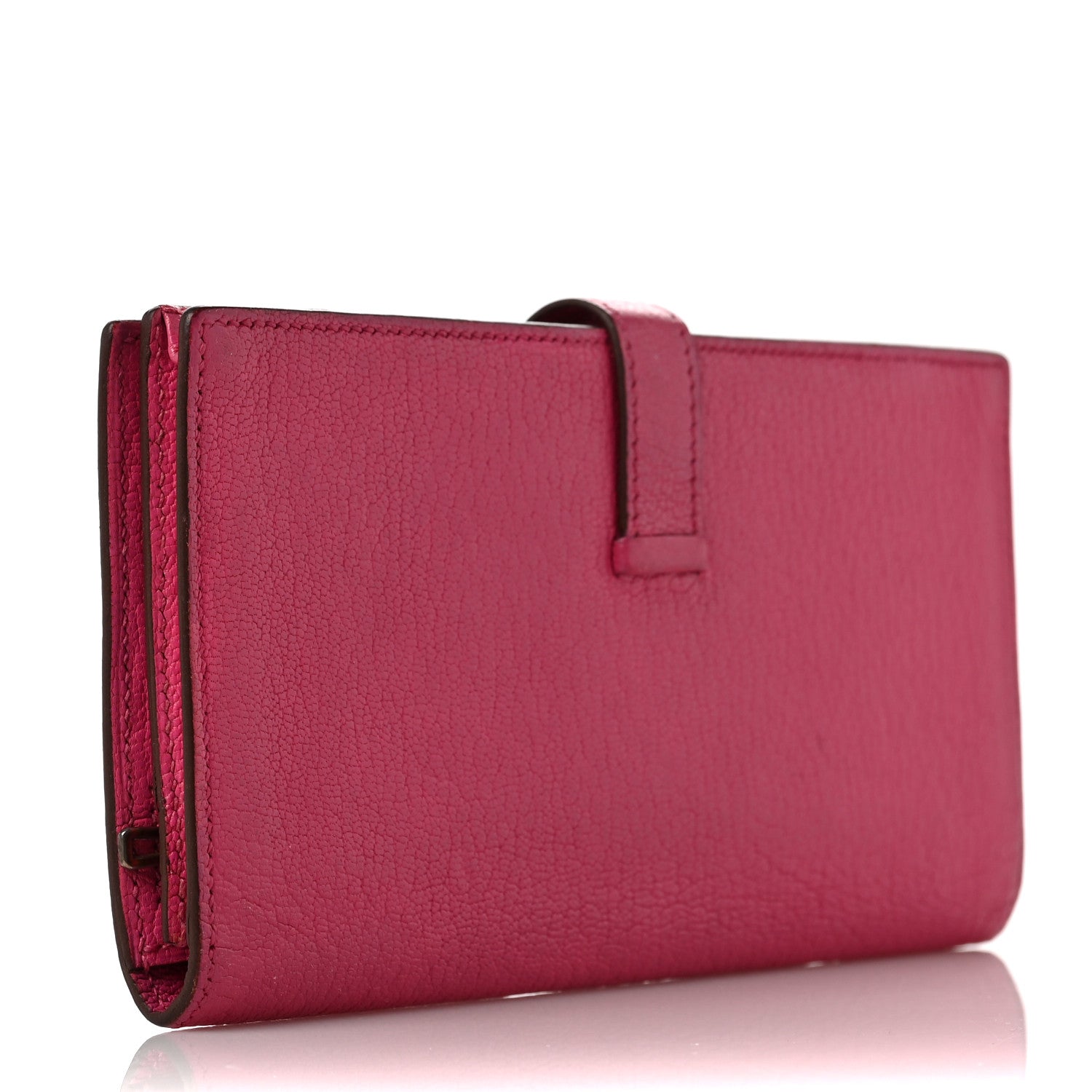 Hermes Chevre Mysore Bearn Gusset Wallet Rose Shocking 3 of 11