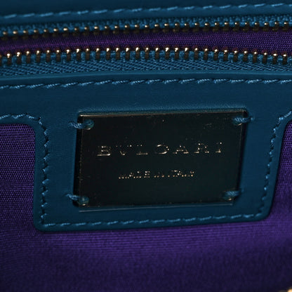 Bulgari Calfskin Galuchat Serpenti Forever Shoulder Bag Blue 6 of 12