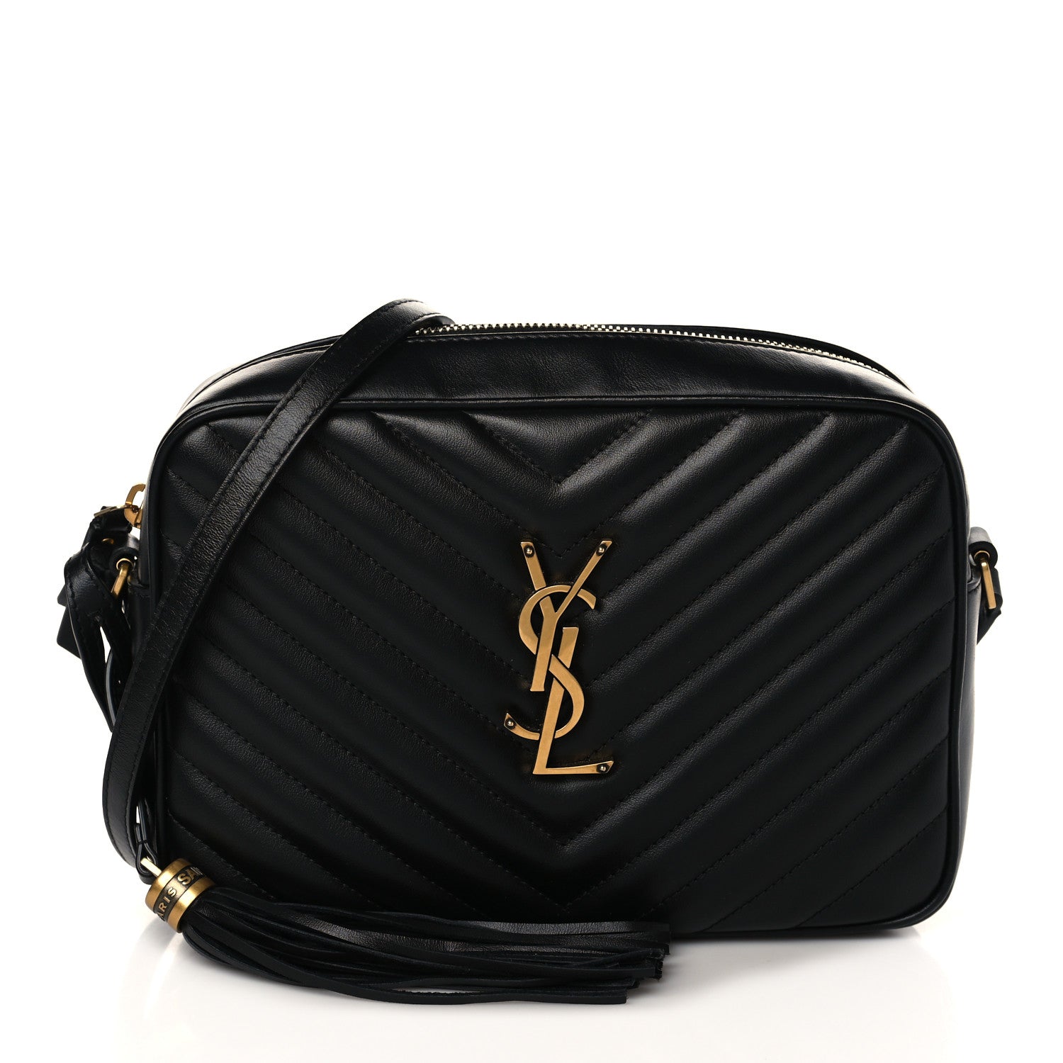 Saint Laurent Calfskin Matelasse Monogram Lou Camera Bag Black 1 of 8