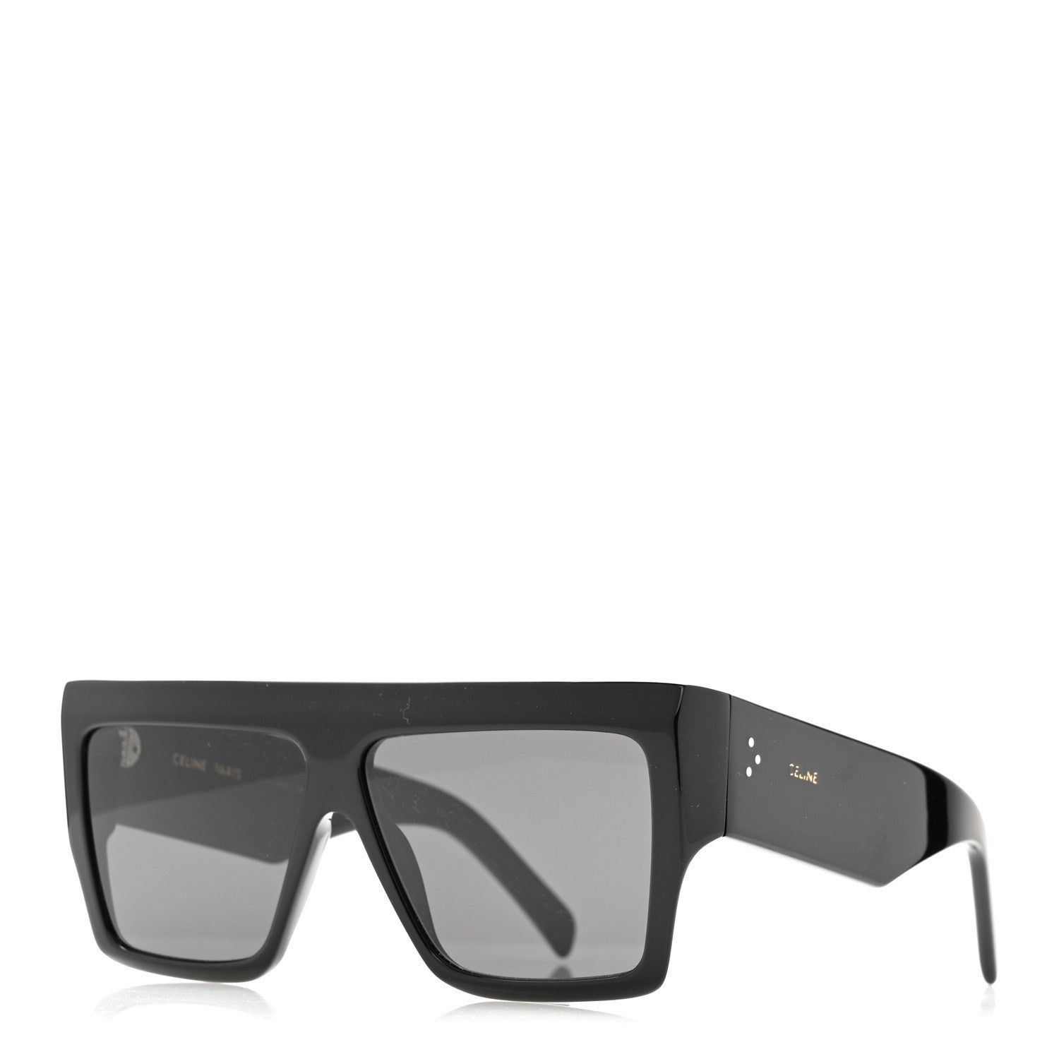 Celine Acetate Flat Top Rectangular Sunglasses CL400921 Black 2 of 14