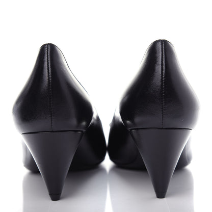 Saint Laurent Calfskin Bow Anais Pumps 38 Black 7 of 11