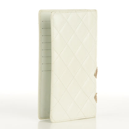 Chanel Calfskin Python Quilted Cambon Yen Wallet White 4 of 8