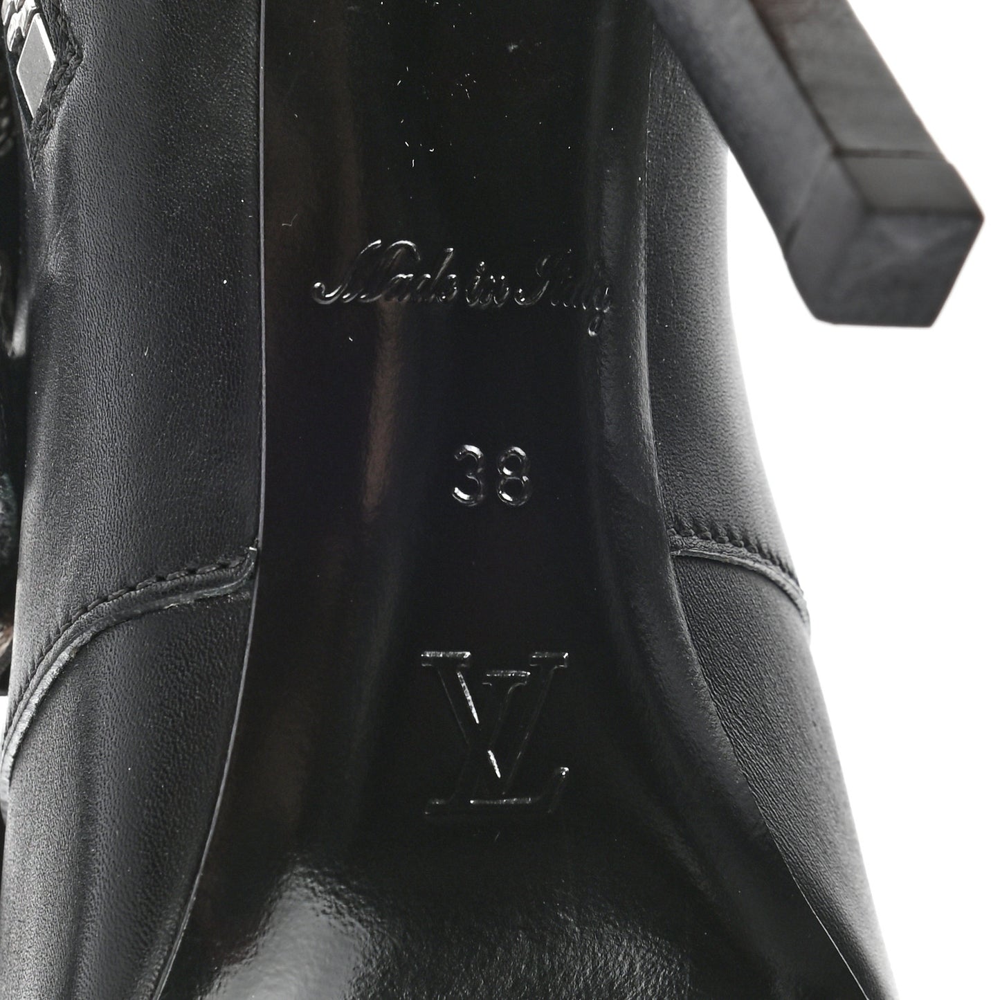 Calfskin Monogram Janet Ankle Boots 38 Black