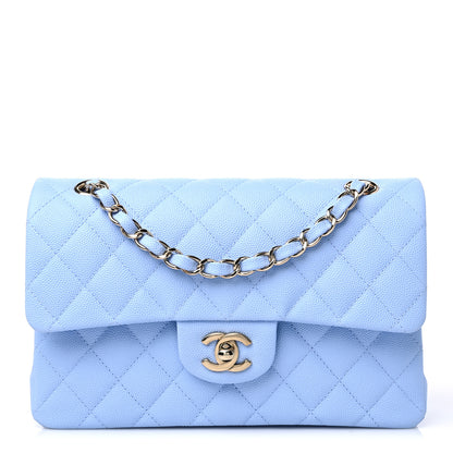 Chanel Caviar Quilted Small Double Flap Light Blue 1 of 8