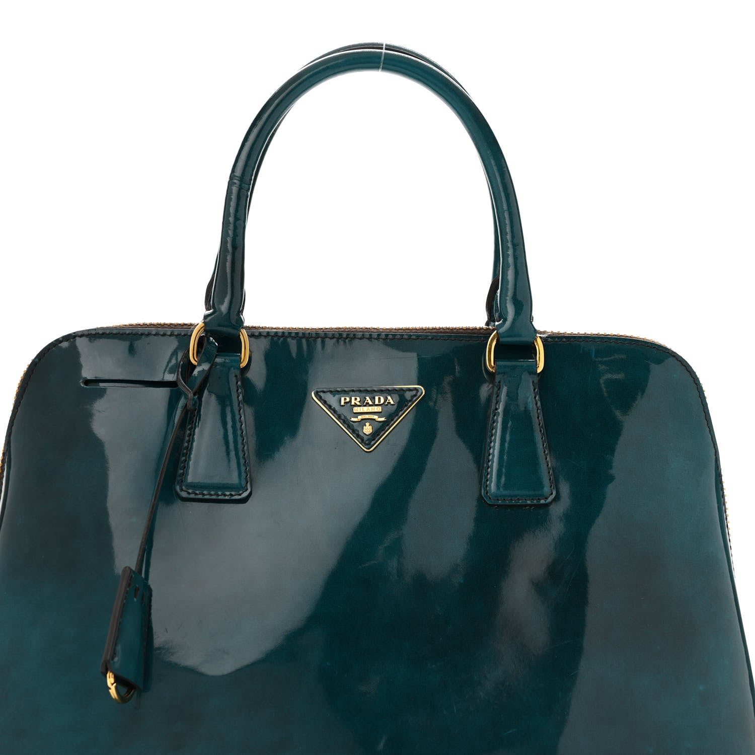 Prada Spazzolato Medium Promenade Tote Pavone Fume 8 of 14