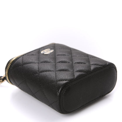 Chanel Caviar Quilted Small Vertical Coco Beauty Vanity Case With Chain Black 4 of 10