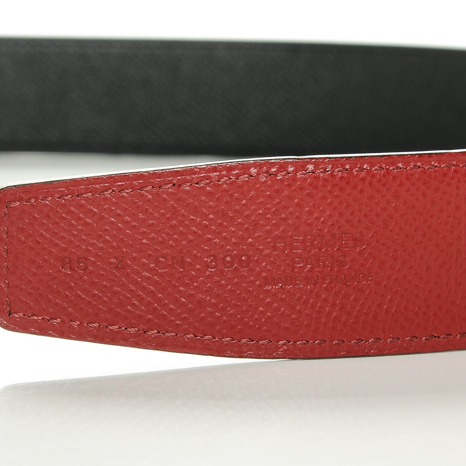 Hermes Epsom 32mm Collier De Chien CDC Belt 85 Black Grenat 6 of 6