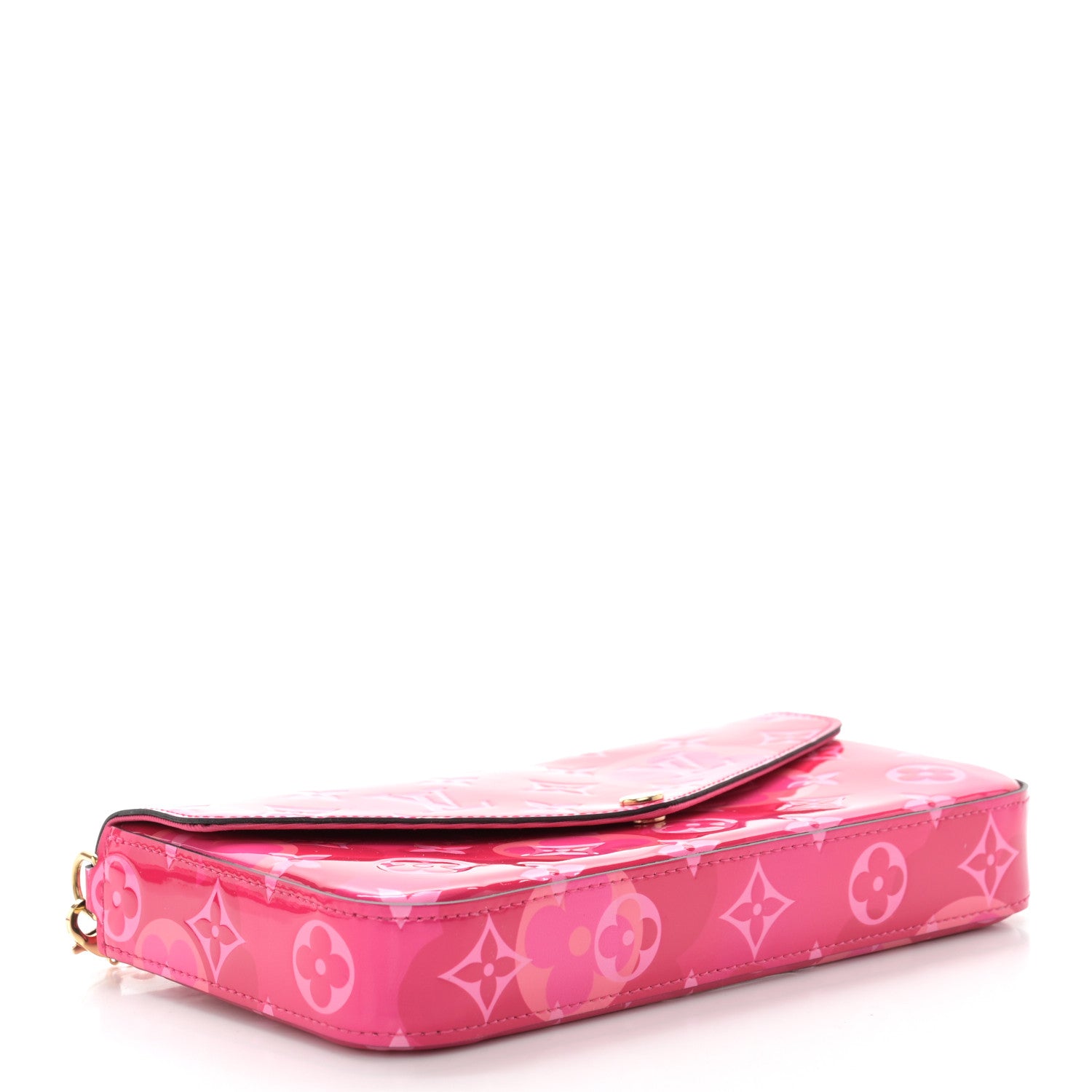 Louis Vuitton Vernis Valentine Pochette Felicie Chain Wallet Fuchsia 5 of 12