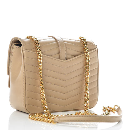 Saint Laurent Lambskin Matelasse Chevron Monogram Small Sulpice Bag Sable Beige 3 of 9