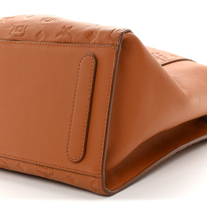 MCM Calfskin Ottomar Monogram Essential Bucket Bag Cognac 9 of 9