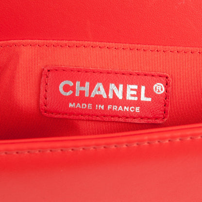 Chanel Calfskin Chevron Quilted Medium Braided Boy Flap Orange 6 of 7