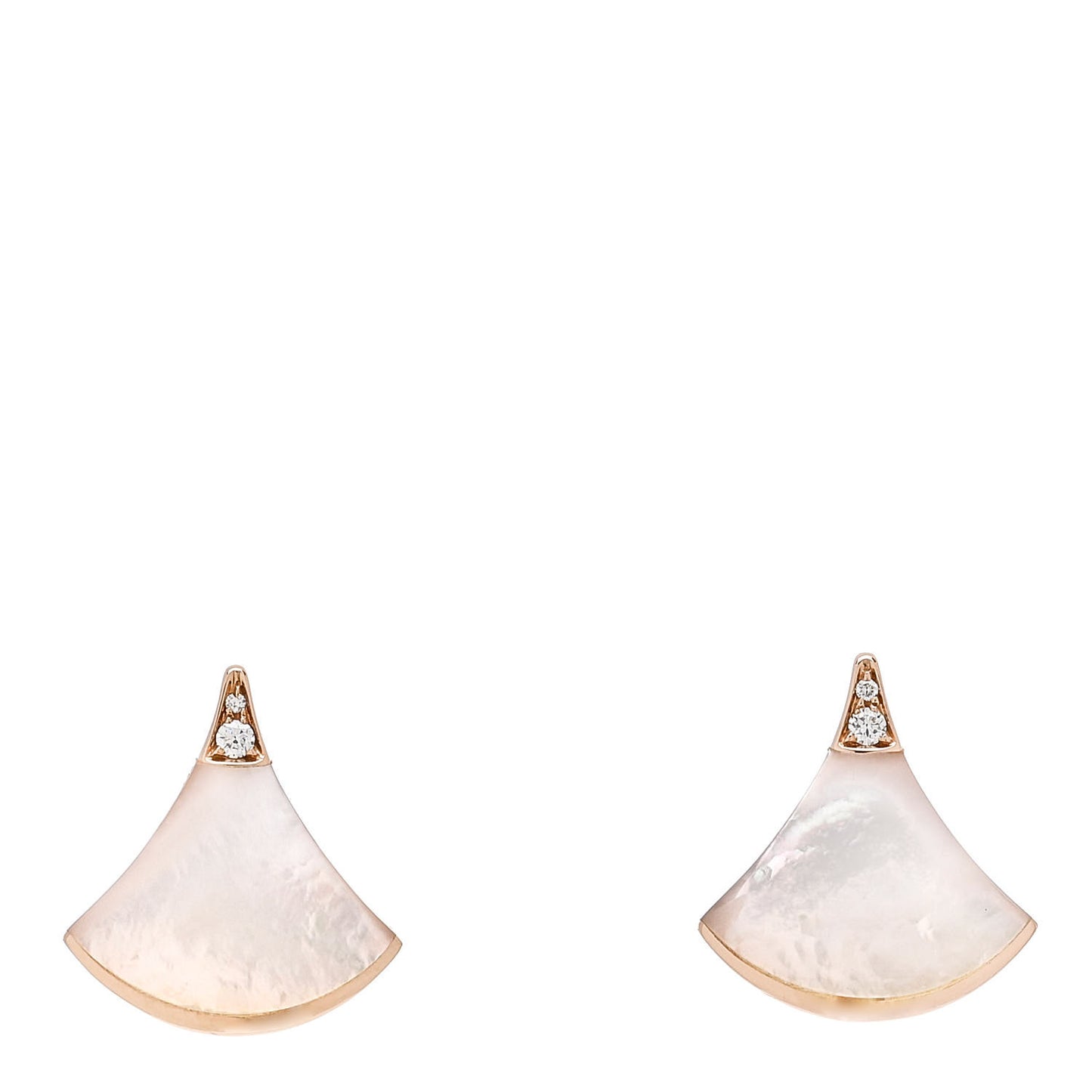 18K Rose Gold Diamond Mother of Pearl Divas' Dream Stud Earrings