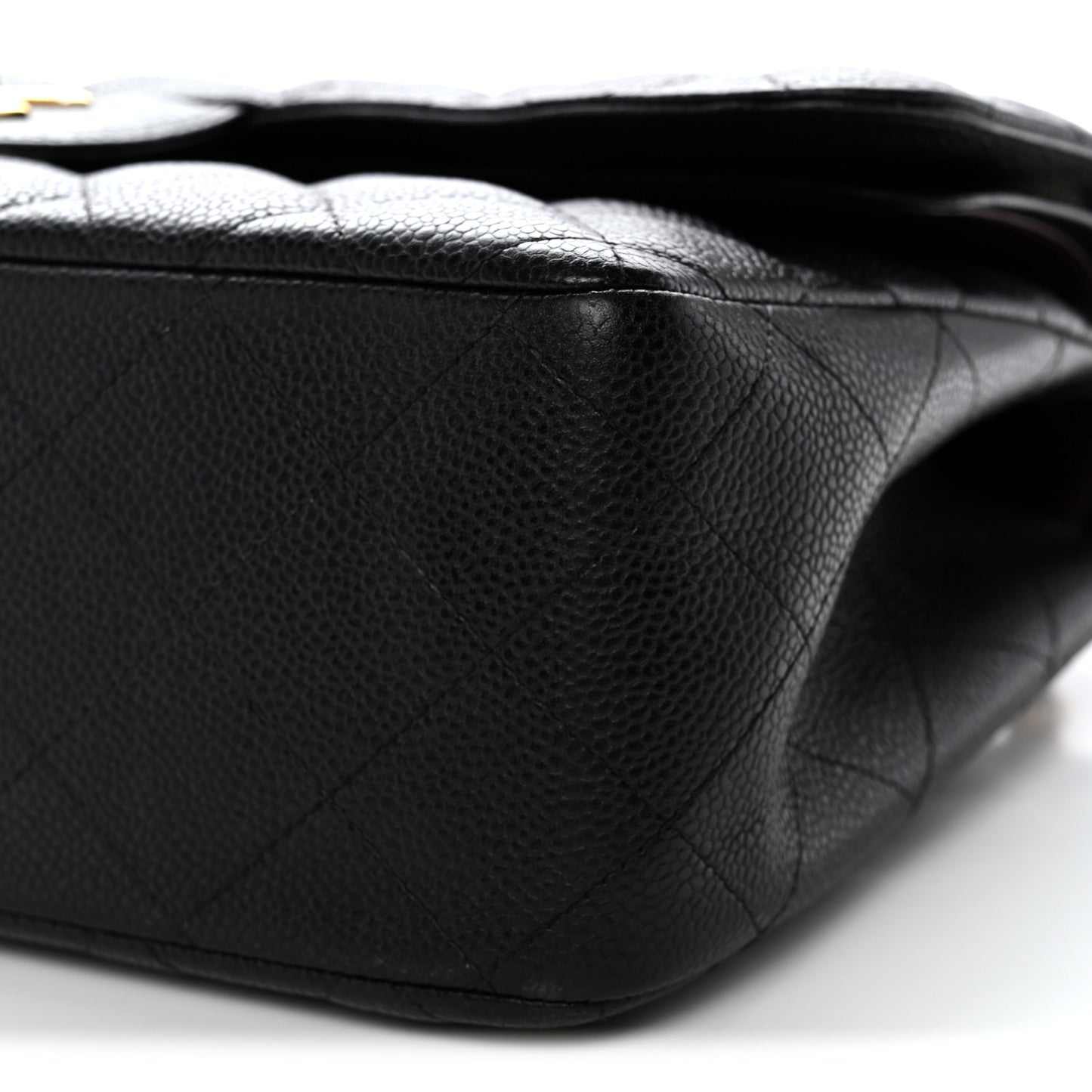 Caviar Quilted Jumbo Double Flap Black