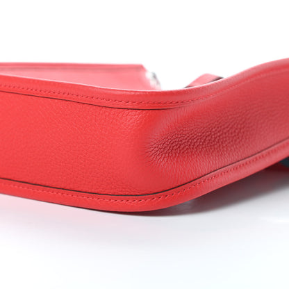 Hermes Taurillon Maurice Evelyne TPM Rouge De Coeur Bleu Du Nord 10 of 11