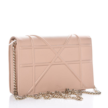 Christian Dior Grained Calfskin Diorama Wallet on Chain Pouch Nude 3 of 6