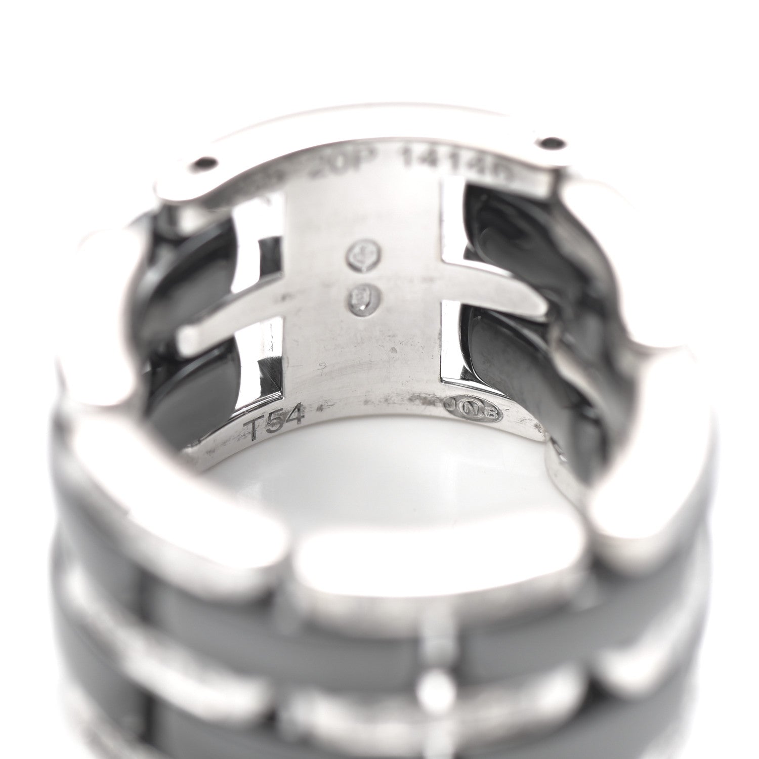 Chanel 18K White Gold Black Ceramic Diamond Large Ultra Ring 54 7 5 of 5