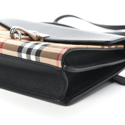 Burberry Grainy Calfskin Vintage Check Mini Macken Crossbody Bag Black 8 of 8