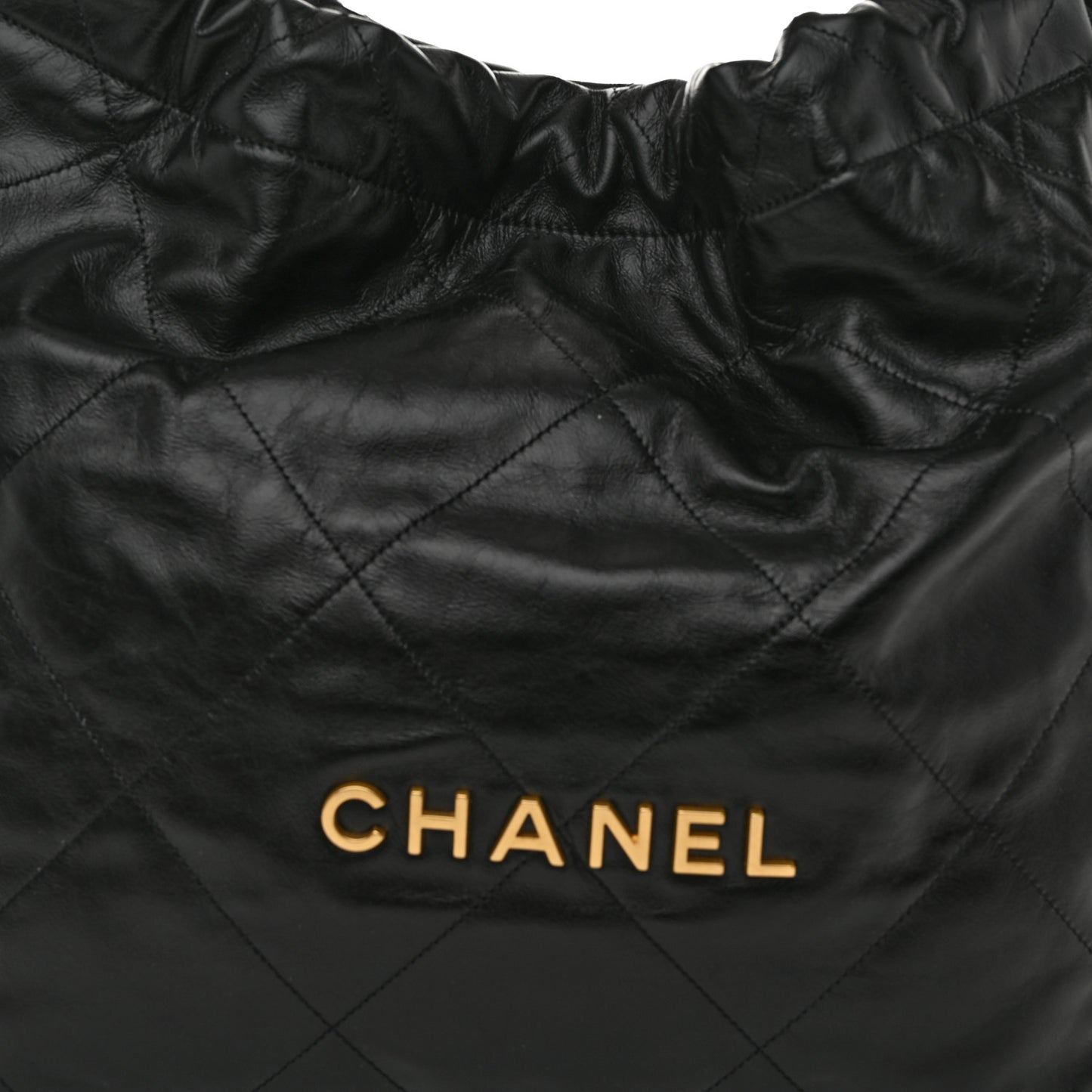 Shiny Calfskin Quilted Chanel 22 Black