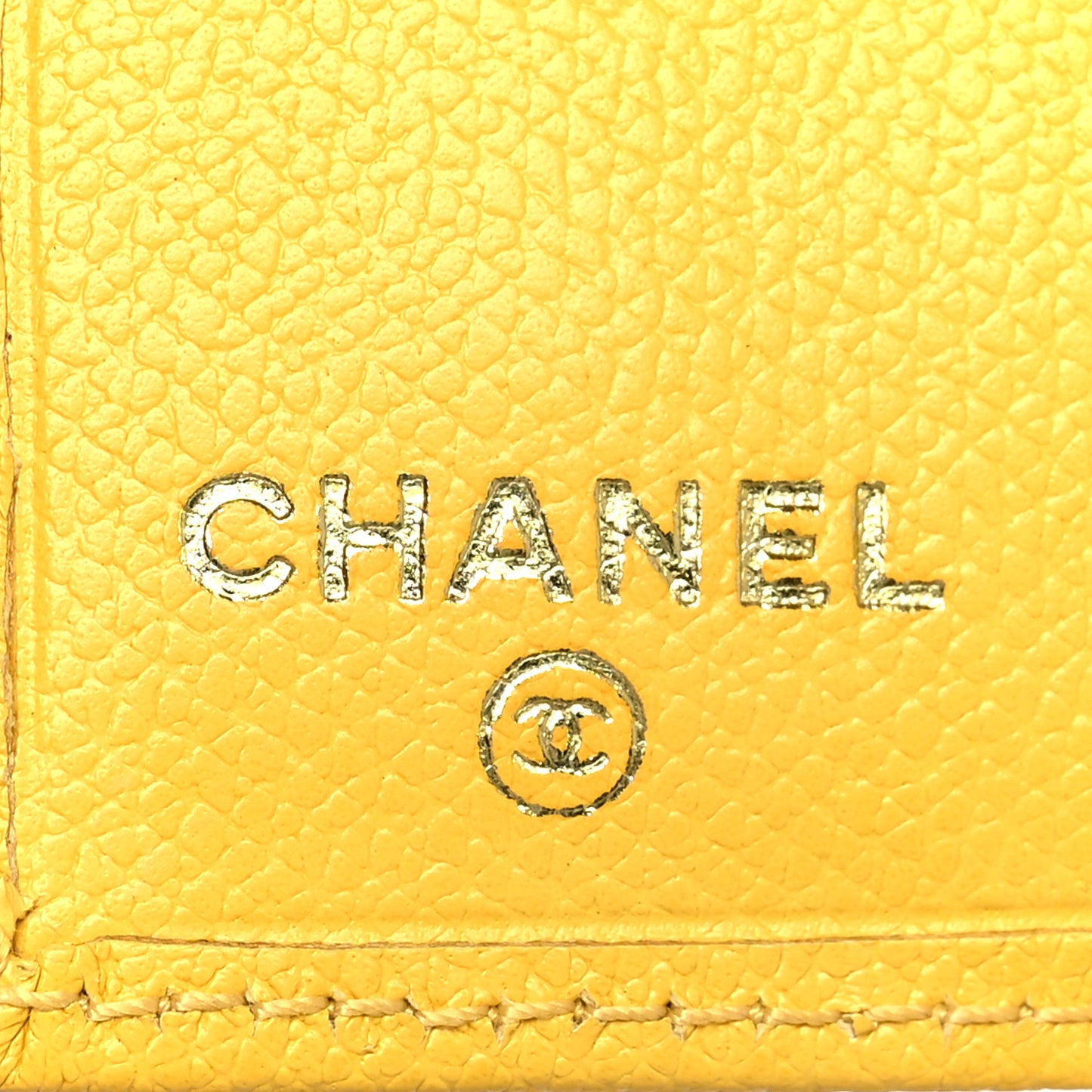 Grained Calfskin CC Button 6 Key Holder Yellow