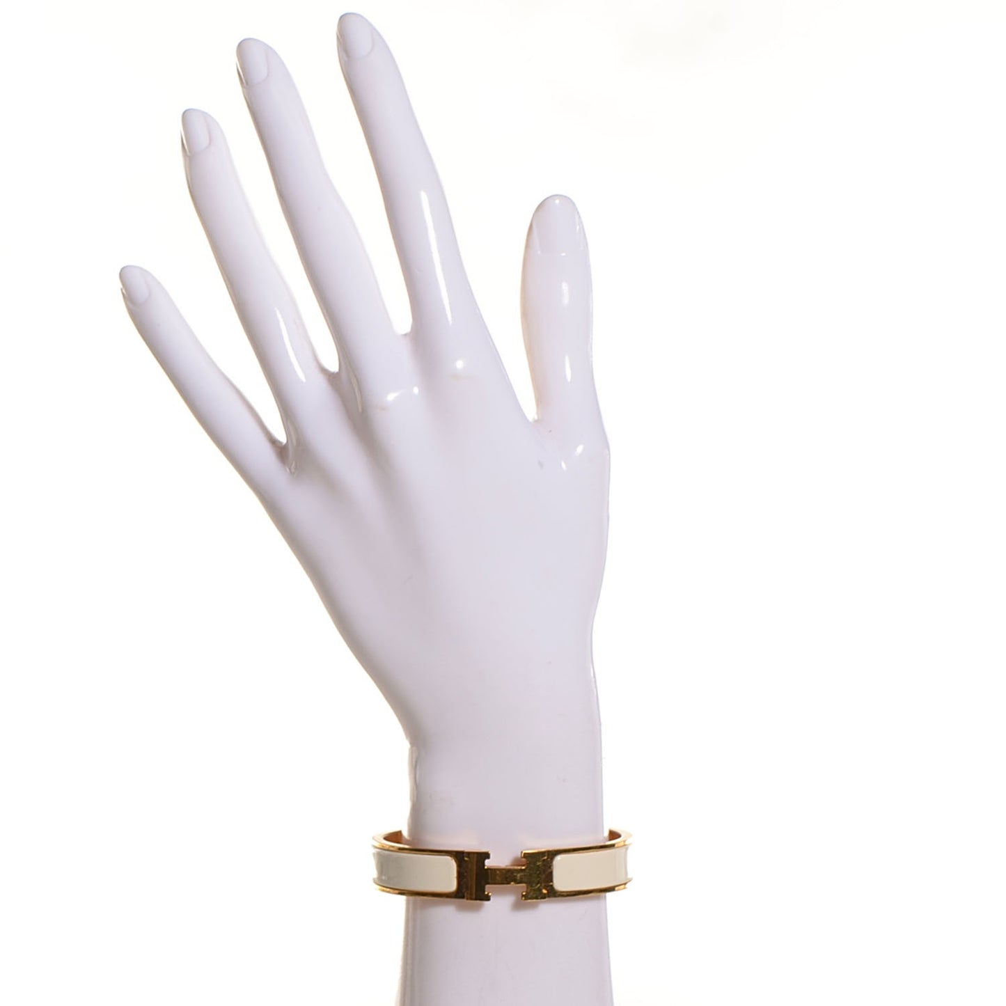 Enamel Narrow Clic H Bracelet PM Craie