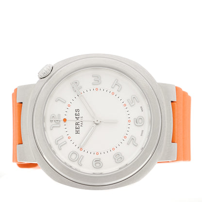 Hermes Stainless Steel Rubber 36mm Cut Automatic Watch Orange 2 of 5