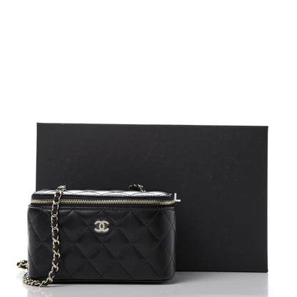 Chanel Lambskin Quilted Small Vanity Case With Chain Black 11 of 11