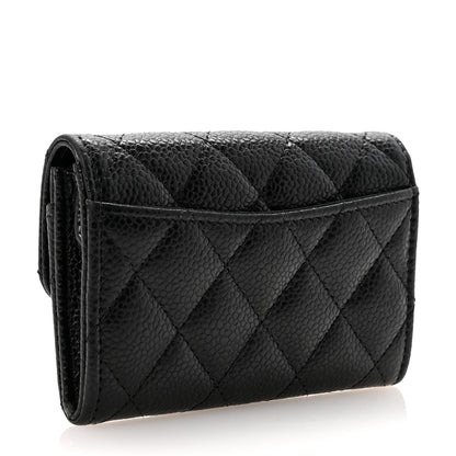 Chanel Caviar Quilted Flap Card Holder Wallet Black 3 of 9