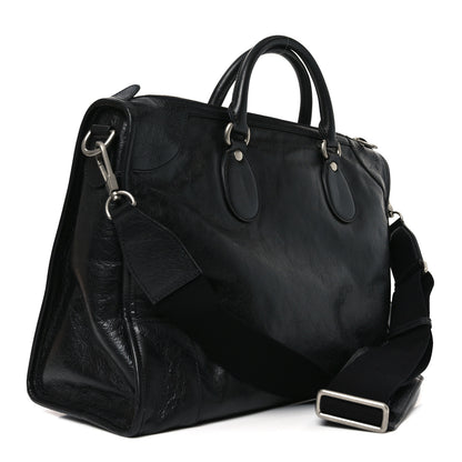Gucci Fluffy Calfskin Morpheus Weekender Duffle Black 3 of 10