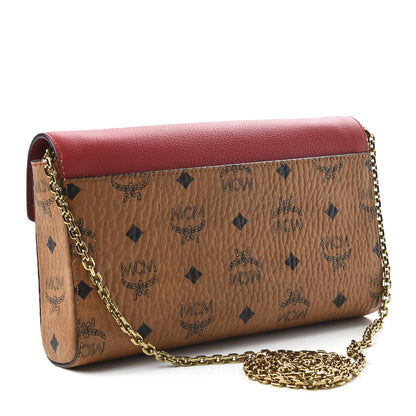 MCM Visetos Millie Wallet On Chain Cognac Ruby Red 3 of 9