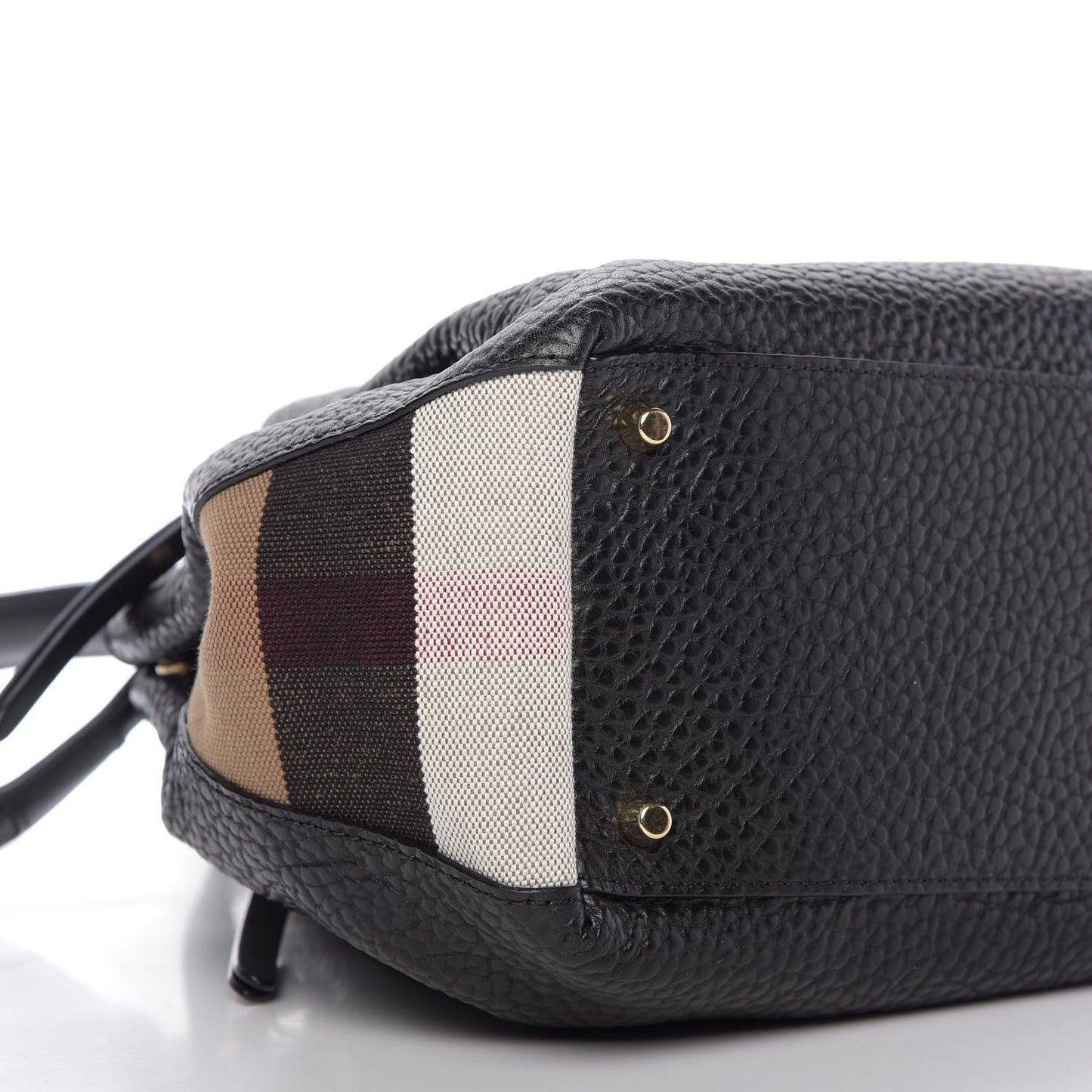 Grainy Calfskin House Check Small Maidstone Black