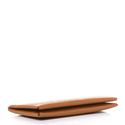 Hermes Chevre Mysore Verso Calvi Card Case Caramel Mauve Sylvestre 4 of 7