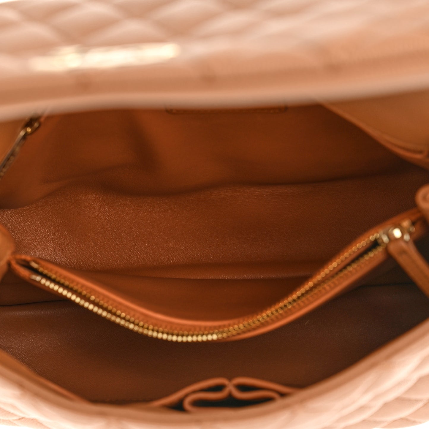 Caviar Quilted Lizard Embossed Small Coco Handle Flap Brown