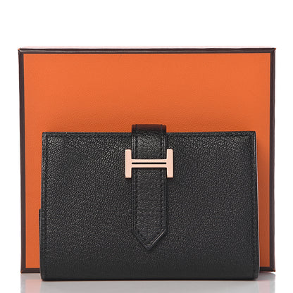 Hermes Chevre Mysore Mini Bearn Wallet Black 8 of 8