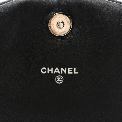 Chanel Lambskin Quilted Half Moon Wallet On Chain WOC Dark Grey 7 of 10