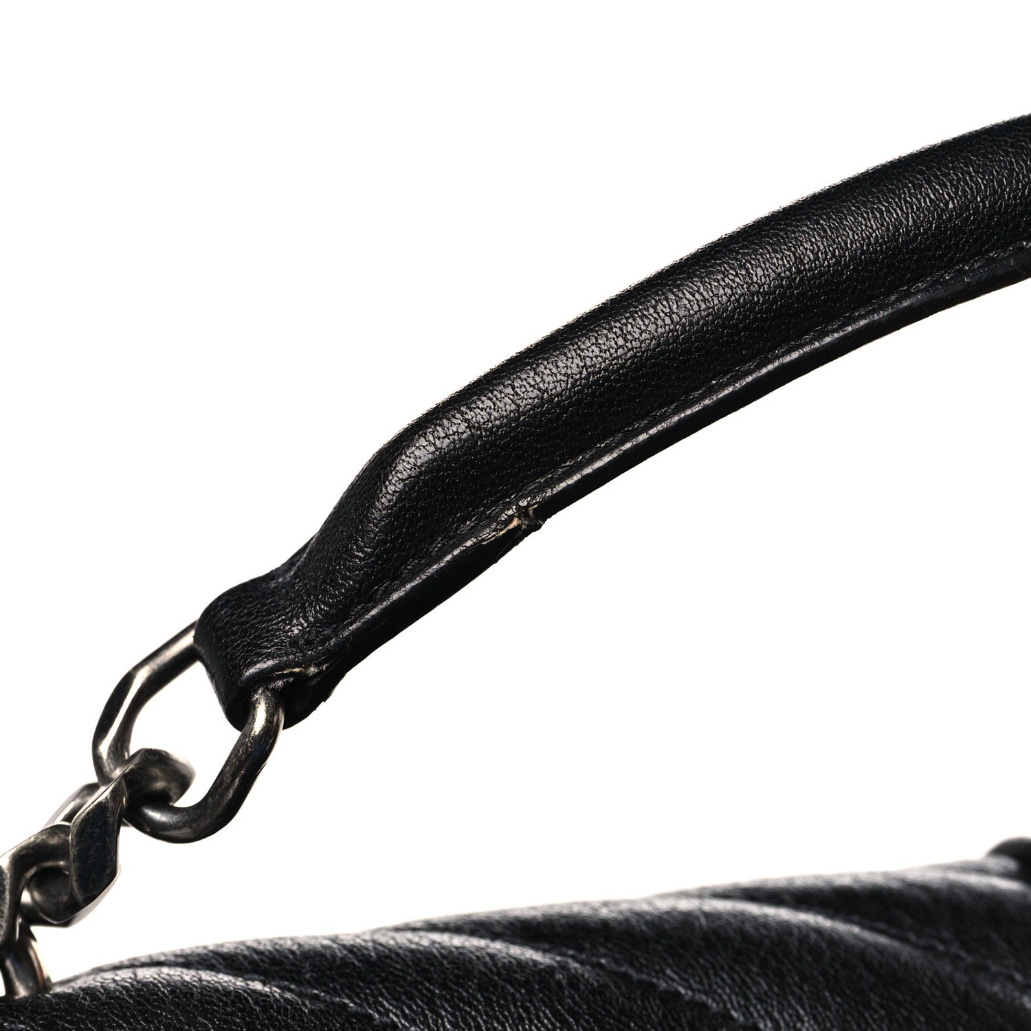 Saint Laurent Sheepskin Matelasse Chevron Monogram Large College Satchel Black 10 of 11