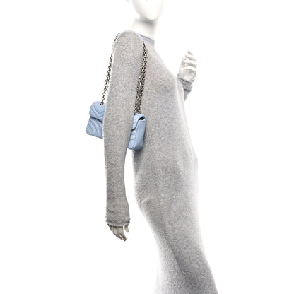 Gucci Lambskin Matelasse Small GG Marmont Shoulder Bag Light Blue 2 of 10