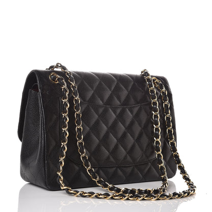 Chanel Caviar Quilted Jumbo Double Flap Black 3 of 11